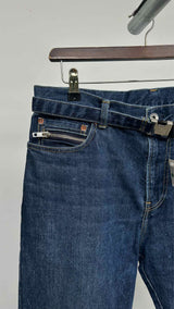 Sacai Zip-detailed Belted Jeans