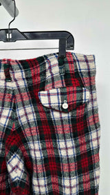 Comme Des Garcons Shirt Boiled Wool Plaid Wide Pants