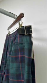 Comme Des Garcons Homme Plus Back-pleated Wrap Plaid Skirts Shorts