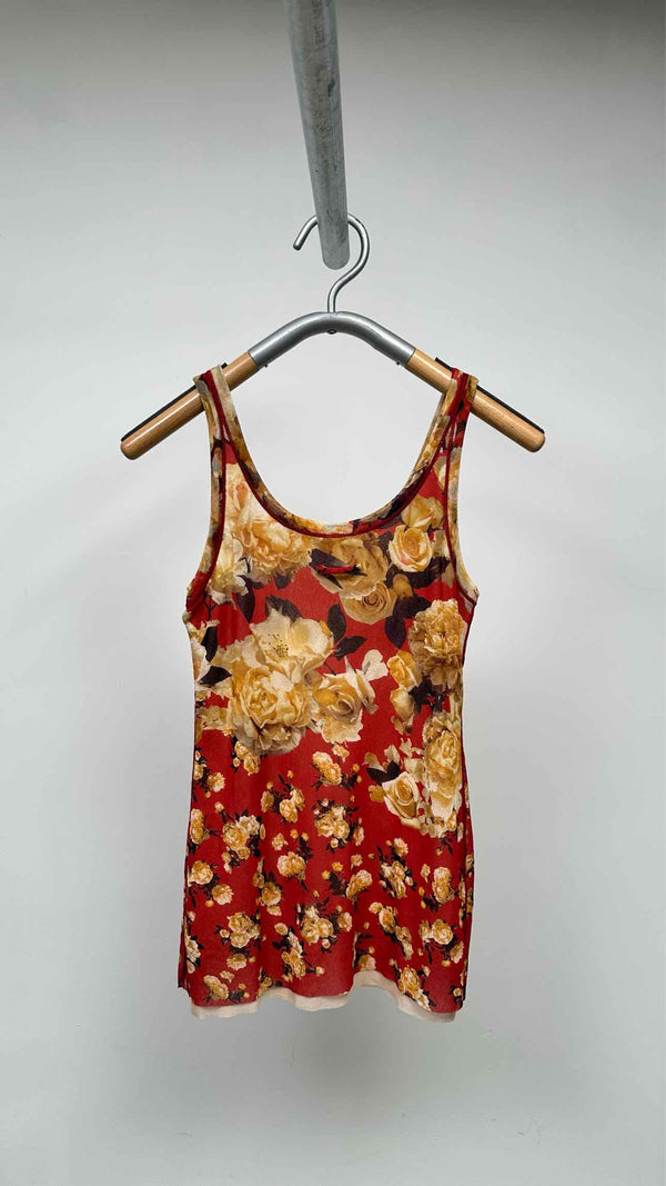 Jean Paul Gaultier Floral-mesh Tank Top