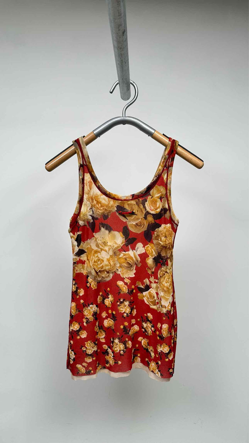 Jean Paul Gaultier Floral-mesh Tank Top