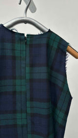 Sawa Takai N/S Pleats Layered Belted Check Belted Dress