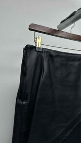 Vetements Asymmetrical Wrap Detailed Leather Skirt