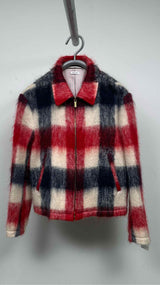 Thom Browne Plaid Zip-up Mohair Jacket