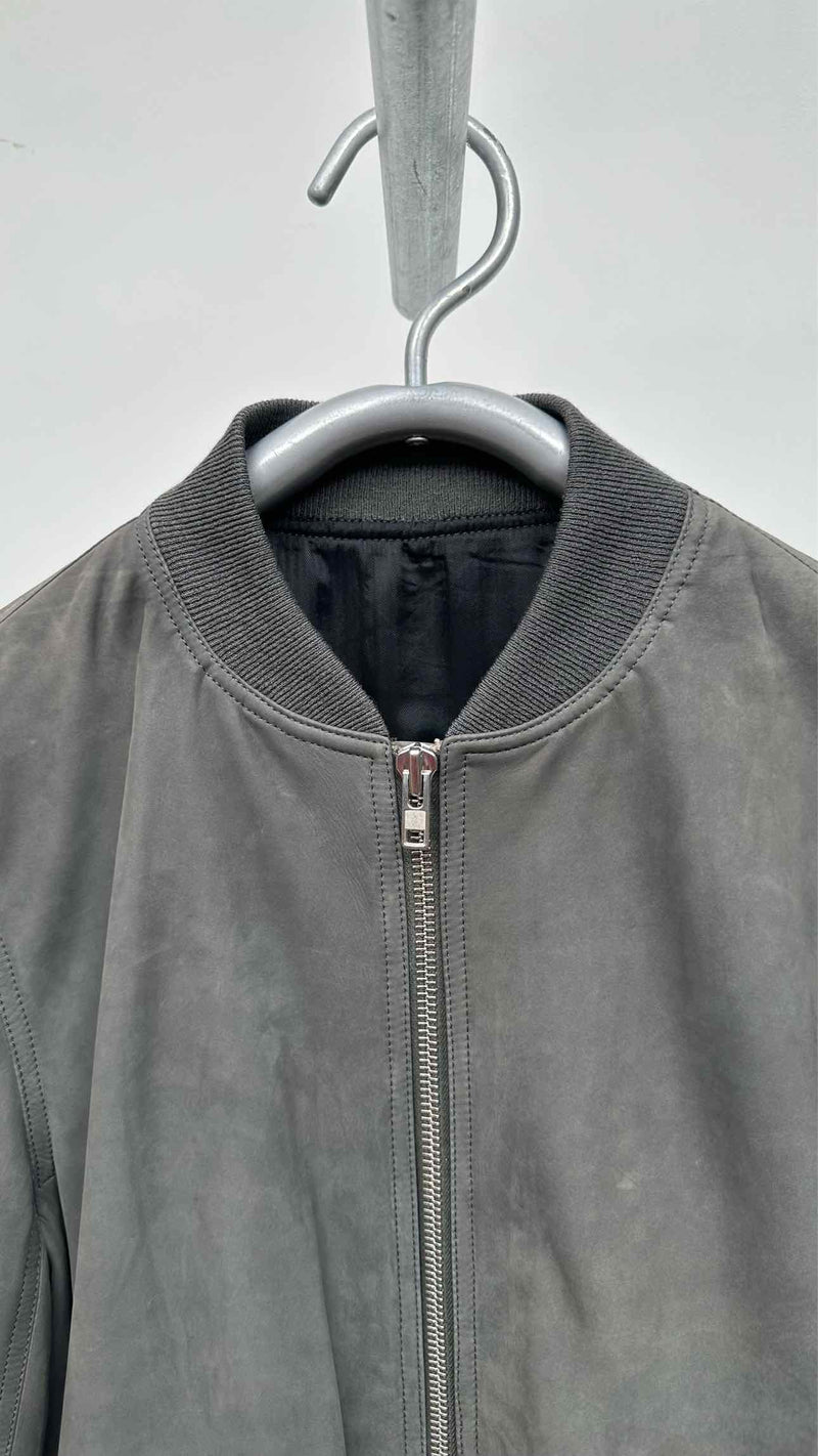 Rick Owens Leather Bomber Jacket