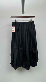 Noriko Maeda Pleated Bow-detailed Silk Wide Skirt