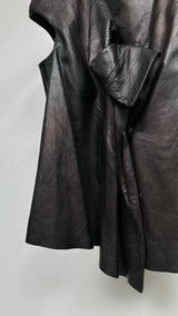 Yohji Yamamoto Draped Asymmetrical Leather Vest
