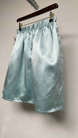 Miu Miu Crystal Embellished Bow Silk Skirt