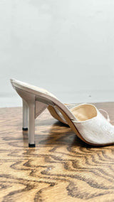 Chanel Jacquard Logo Heel Sandals