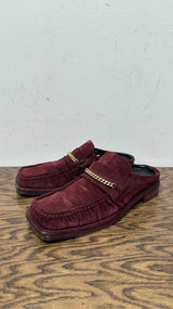 Martin Rose Square-toe Suede Mules