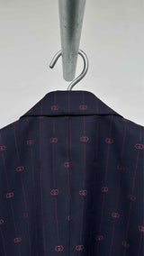 Gucci GG Monogram Pin-stripe Blazer Jacket