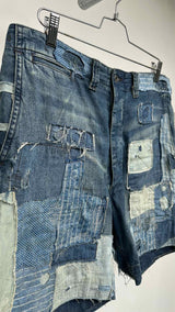 RRL Boro Patch-work Denim Shorts