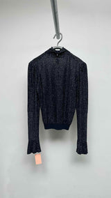 Chloe L/S Mock-neck Sparkle Top