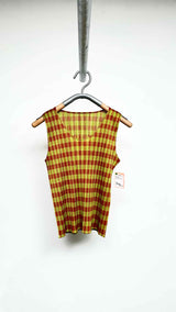 Pleats Please N/S Pleated Check Top