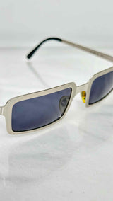 Romeo Gigli Metallic Rectangular Frame Sunglasses