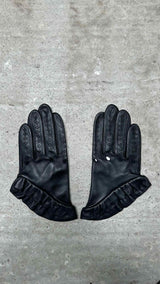 Willy Chavarria Eyelet Cropped Leather Gloves