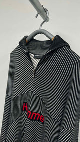 Balenciaga "Homme" Striped Quarter-zip High-neck Sweater