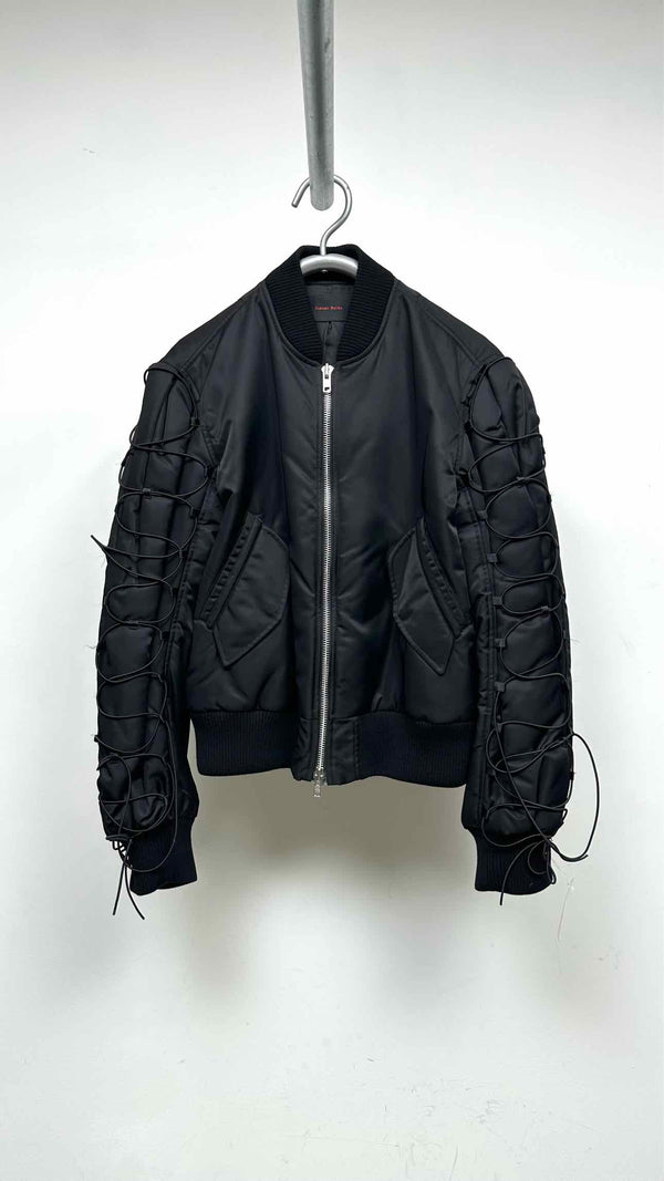 Simone Rocha Lace-up-sleeve Puffer MA-1 Jacket