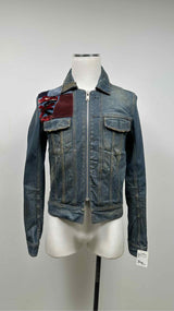 Margiela Zip-up Patched Denim Jacket