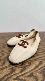 Chanel CC-Logo Suede Loafers
