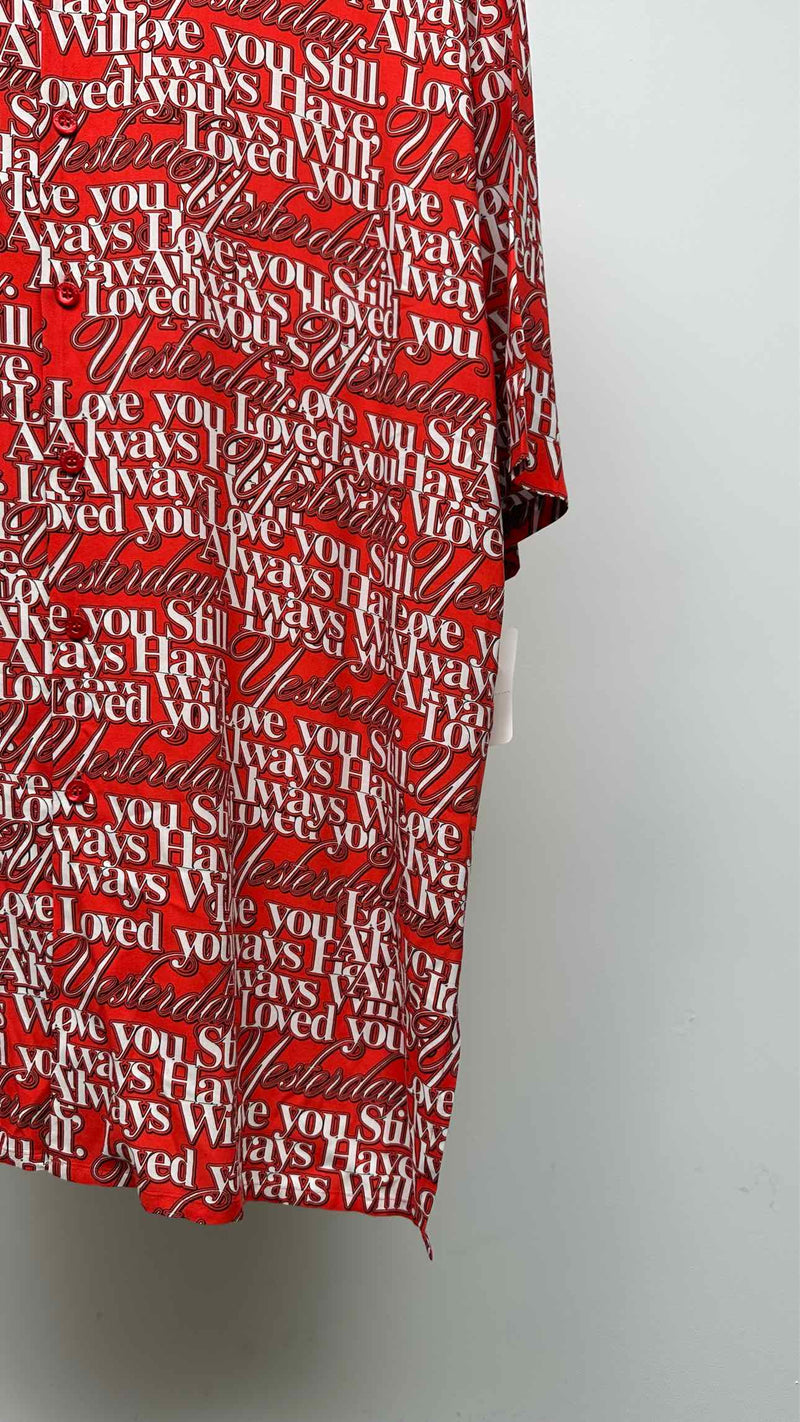 Balenciaga S/S Oversized Love Poem Satin Shirt