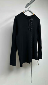 Yohji Yamamoto Pour Homme Leather-string Oversized Sweater