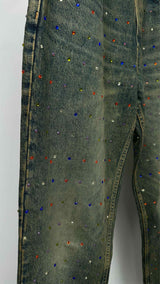 Martine Rose Rhinestone Crystal Gem Jeans