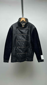 Kansai Yamamoto Faux-leather Jacquard Hybrid Reversible Jacket