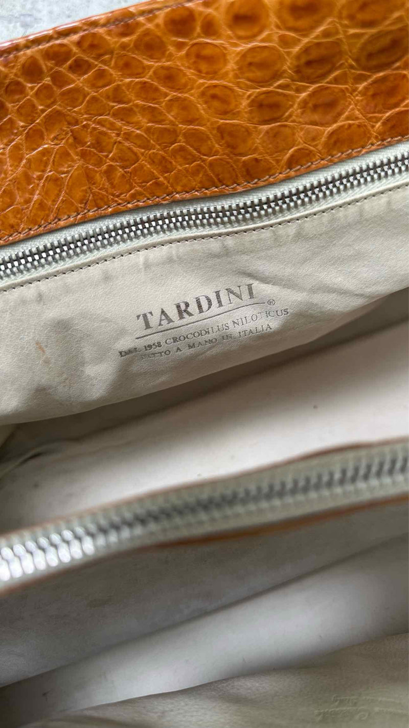 Tardini Silver Doller Alligator Bag