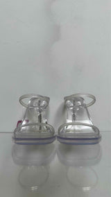 Amina Muaddi Clear Burito Heel Sandals