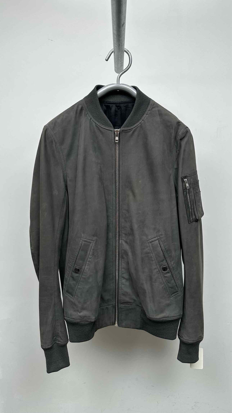 Rick Owens Leather Bomber Jacket
