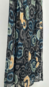 Matsuda Tie-dye Floral Sheer Pleated Wrap Skirt