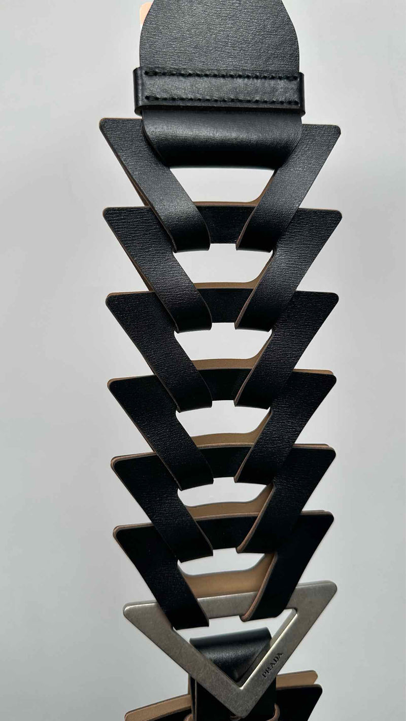 PRADA Interwoven Leather Shoulder Strap