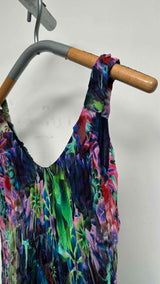 Emporio Armani N/S Floral Hummingbird Print Silk Dress