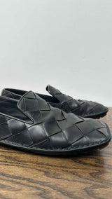 Bottega Veneta Square-toe Intrecciato Leather Slippers