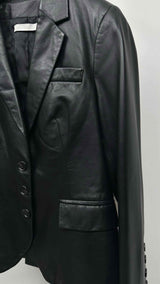 Anne Fontaine Leather Blazer Jacket