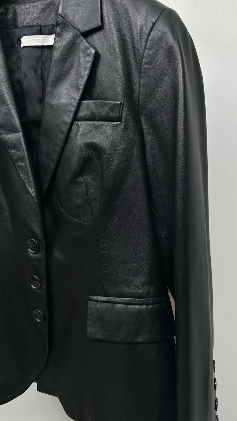 Anne Fontaine Leather Blazer Jacket