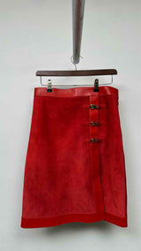 Gucci Buckled Suede-hybrid Skirt