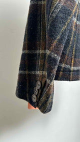 Y's Plaid Wool Blazer Jacket