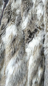 Vintage Faux-fur Quilted-lining Hooded Jacket