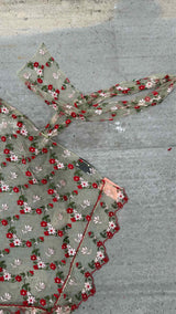 Simone Rocha Embroiderd Mesh Wrap Apron Skirt