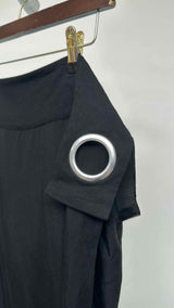 Yohji Yamamoto Tie Eyelet Asymmentry Midi Skirt