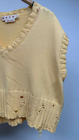 Marni Distressed Cropped Knit Vest
