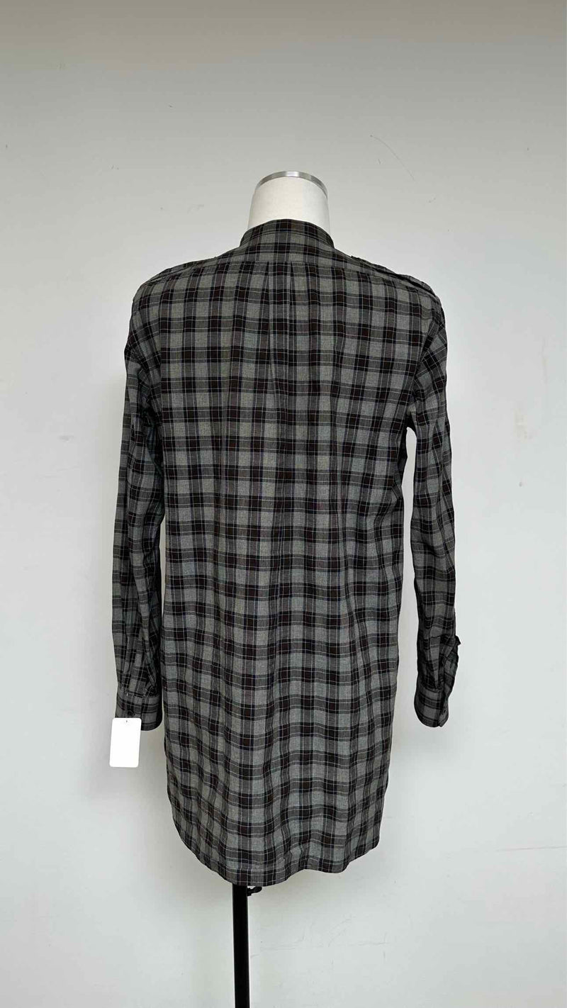 Dries Van Noten Check Collarless Shirt