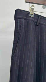 Comme Des Garcons Homme Plus Cropped Drop-Crotch Pin-Stripe Pants