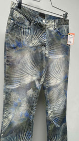 Fendi Feather-printed Flare Jeans