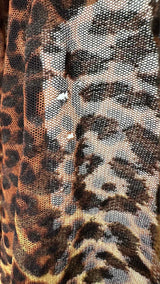 Jean Paul Gaultier Leopard Pattern Mesh Maxi Skirt