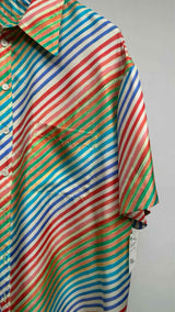 Christopher John Rogers S/S Rainbow Striped Shirt