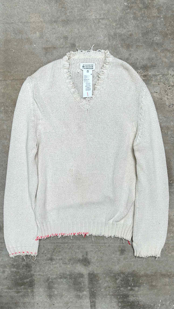 Margiela Distressed V-neck Sweater