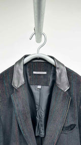 John Varvatos Leather-collar Corduroy Blazer Jacket
